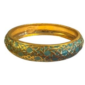 kate spade Gold-Tone Turquoise Enamel Cloisonné Bangle